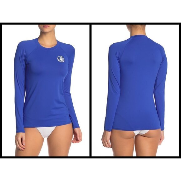 💕BODY GLOVE💕 Sleek Long Sleeve Rashguard ~ Blue - Picture 1 of 9